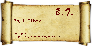 Baji Tibor névjegykártya